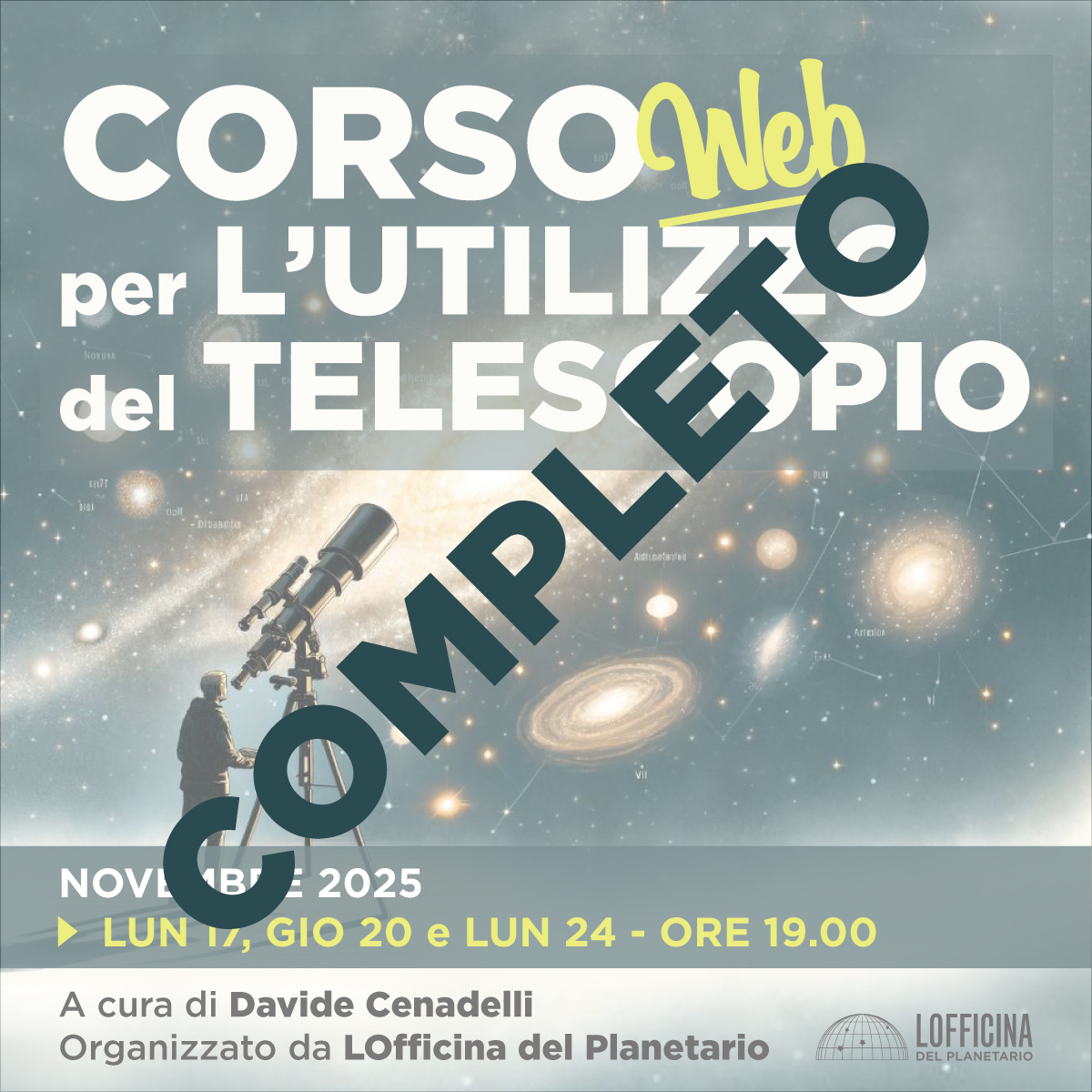 corso astronomia CORSO PER L'UTILIZZO DEL TELESCOPIO WEB