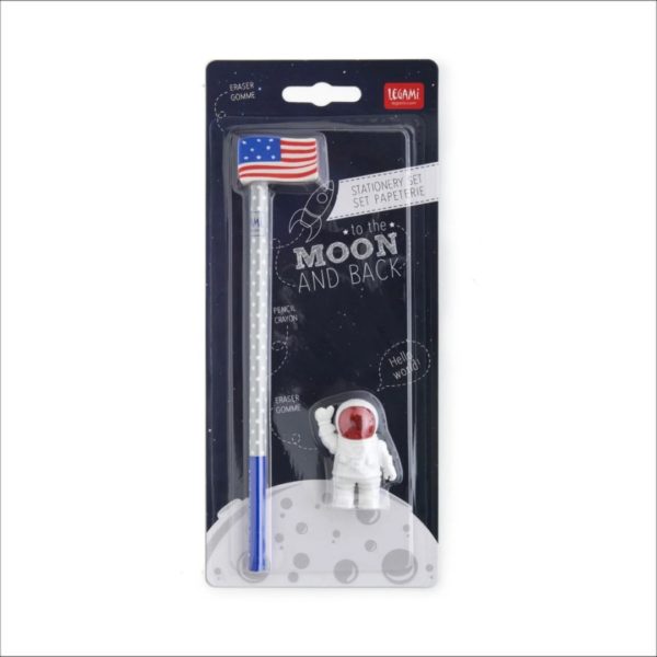 Set di 2 Gomme e 1 Matita - To The Moon And Back